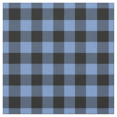 青と黒のギンガムチェック ファブリック (クローズアップ)