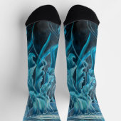 青と黒のクラゲ ソックス (上部)