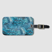 青と黒のクラゲ ラゲッジタグ (正面横)