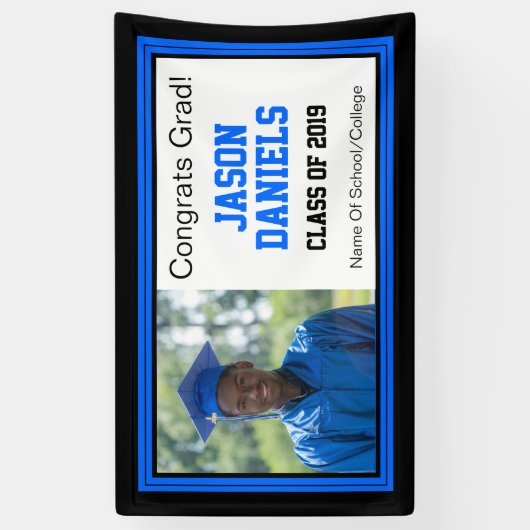 青と黒のグラッドワンフォト 横断幕 (縦)