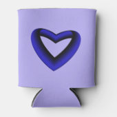 青と黒のグラデーションハート 缶クーラー (正面)