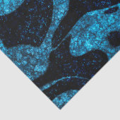 青と黒のグリッターの波型 薄葉紙 (詳細)