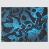 青と黒のグリッターの波型 薄葉紙 (正面)