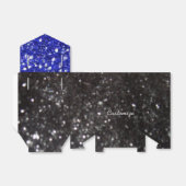 青と黒のグリッターパターン優先ボックス フェイバーボックス (折り畳みなし)
