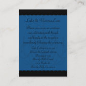 青と黒のゴシック様式のシャンデリアとクロス結婚ズ エンクロージャーカード (裏面)