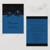 青と黒のゴシック様式のシャンデリアとクロス結婚ズ エンクロージャーカード (正面/裏面)