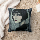 青と黒のゴシック様式の轟音20の女性 クッション (ブランケット)