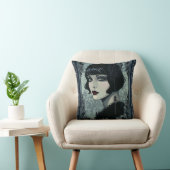 青と黒のゴシック様式の轟音20の女性 クッション (椅子)