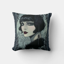青と黒のゴシック様式の轟音20の女性 クッション