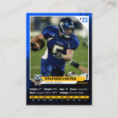 青と黒のサッカートレーディングカードプレーヤーの写真 コーリングカード (正面)