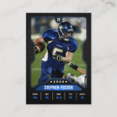 青と黒のサッカートレーディングカードプレーヤーの写真 コーリングカード (正面)