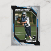 青と黒のサッカートレーディングカード サッカー選手 コーリングカード (正面)