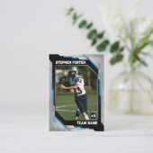 青と黒のサッカートレーディングカード サッカー選手 コーリングカード (スタンド正面)
