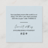 青と黒のシンプルのご案内 スクエア名刺 (裏面)