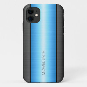 青と黒のステンレス鋼メタル iPhone 11 ケース