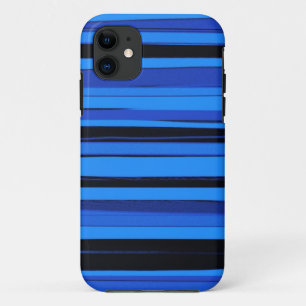 青と黒のストライプグラフィックアート iPhone 11 ケース
