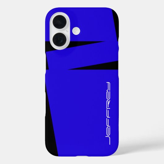 青と黒のストライプ名前をカスタムするオンストライプ、/白 Case-Mate iPhoneケース (裏面)