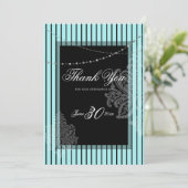 青と黒のストライプ招待状 招待状 (スタンド正面)