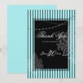 青と黒のストライプ招待状 招待状 (正面/裏面)