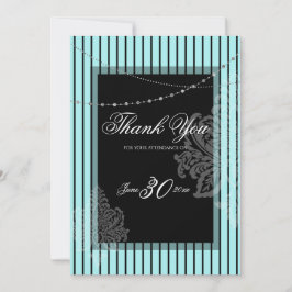 青と黒のストライプ招待状 招待状