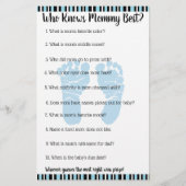 青と黒のストライプ男の子のシャワーゲーム チラシ (裏面)