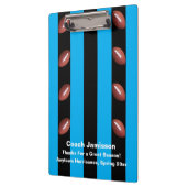 青と黒のストライプ、サッカーコーチ、名前 クリップボード (左)