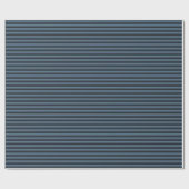 青と黒のストライプ ラッピングペーパー (フラット)