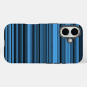 青と黒のストライプ Case-Mate iPhoneケース (裏面 (横))
