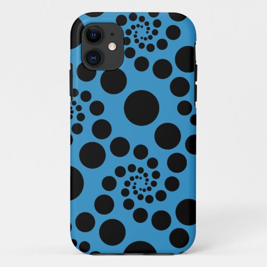 青と黒のスパイラルドット – 独自のカスタマイズ Case-Mate iPhoneケース (裏面)