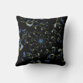 青と黒のセージのフラクタル芸術 クッション (裏面)