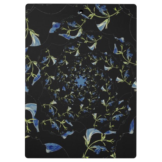 青と黒のセージのフラクタル芸術 クリップボード (裏面)