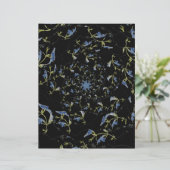 青と黒のセージフラクタルアートスクラップブック紙 (スタンド正面)