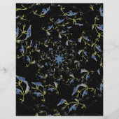 青と黒のセージフラクタルアートスクラップブック紙 (正面)