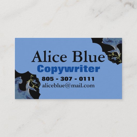 青と黒のセージフラクタルアートモノグラム 名刺 (裏面)