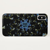 青と黒のセージフラクタルアートモノグラム Case-Mate iPhoneケース (裏面(横))