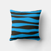 青と黒のゼブラプリント装飾用クッション クッション (裏面)