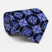 青と黒のタトレズヘナトベパターン ネクタイ (ロール)
