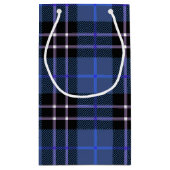 青と黒のタータンチェック格子小抱き枕 スモールペーパーバッグ (裏面)