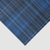 青と黒のタータンチェック格子模様プリント 薄葉紙 (詳細)