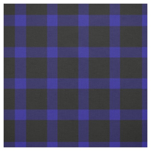 青と黒のタータンチェック格子模様 ファブリック (見本)