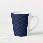 青と黒のダイヤモンドパターン カフェラテマグ (右)