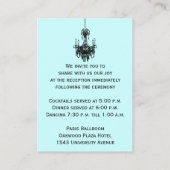 青と黒のダマスクシャンデリアのエンクロージャカード エンクロージャーカード (裏面)