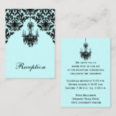 青と黒のダマスクシャンデリアのエンクロージャカード エンクロージャーカード (正面/裏面)