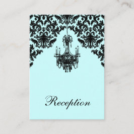 青と黒のダマスクシャンデリアのエンクロージャカード エンクロージャーカード