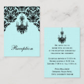 青と黒のダマスクシャンデリアのエンクロージャカード エンクロージャーカード (正面/裏面)