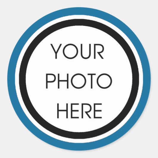 青と黒のテンプレートシール ラウンドシール (正面)