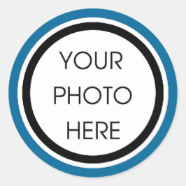 青と黒のテンプレートシール ラウンドシール