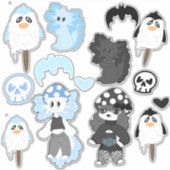 青と黒のデカールのシール シール (正面)