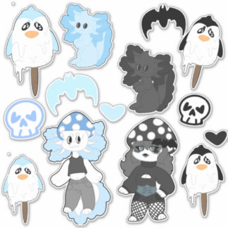 青と黒のデカールのシール シール