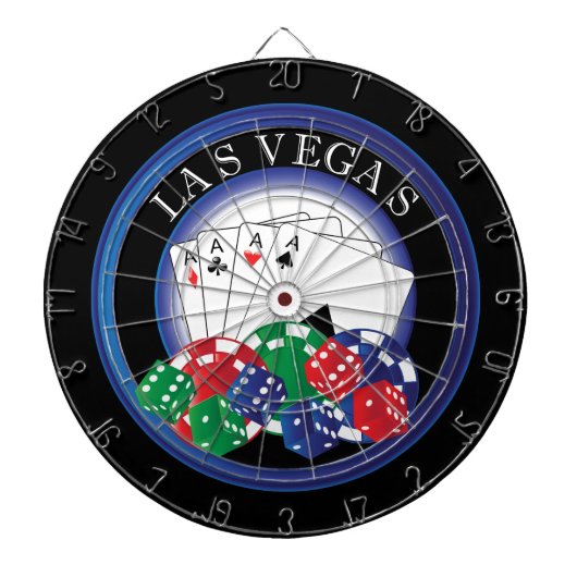 青と黒のトランプのポーカーダーツボード ダーツボード (正面)